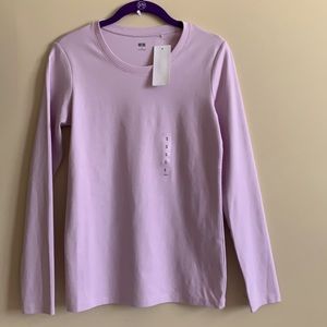 NWT! Uniqlo pink crew neck long sleeves -s